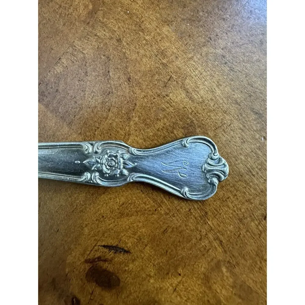 Silver Plate Teaspoon By Old Company Plate 1950, Signature Pattern Rose Monogram